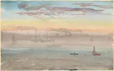 East River, Sunrise, 1862. Creator: Charles de Wolf Brownell