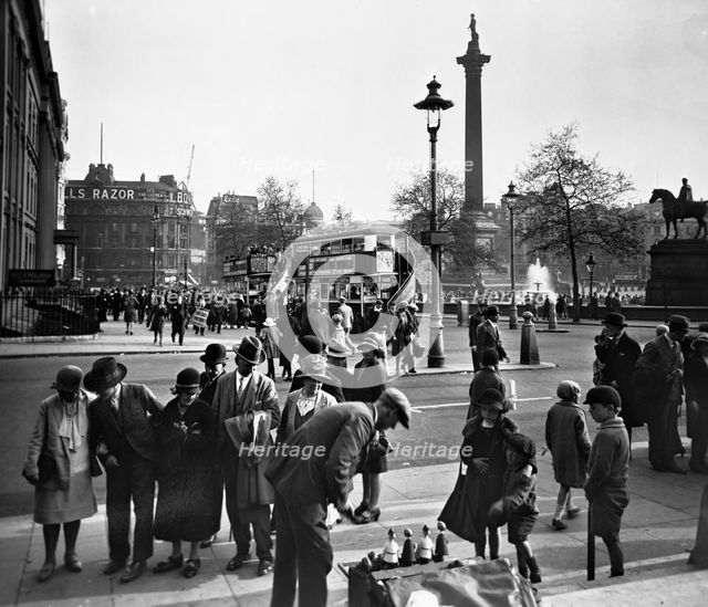 East side of Trafalgar Square, City of Westminster, London. Creator: Unknown.