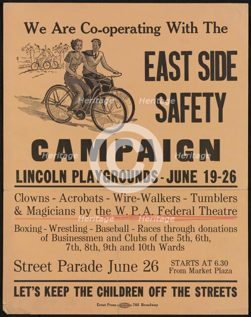 East Side Safety Campaign, [193-]. Creator: Unknown.