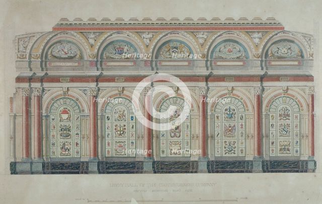 East side view of the Livery Hall of the Clothworkers' Company, City of London, 1860. Artist: Anon
