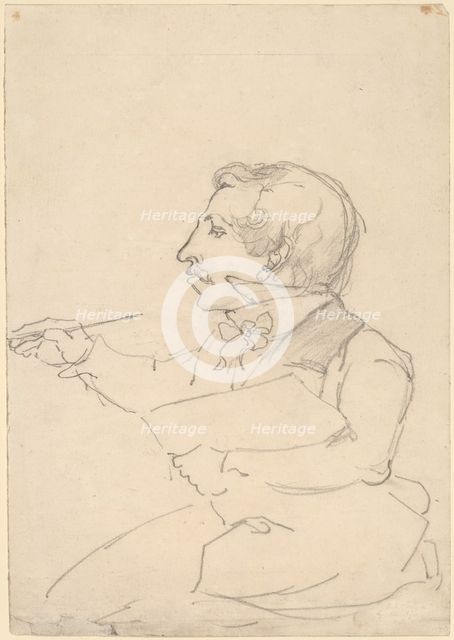 Eastman Johnson Sketching, c. 1849/1851. Creator: Emanuel Gottlieb Leutze.