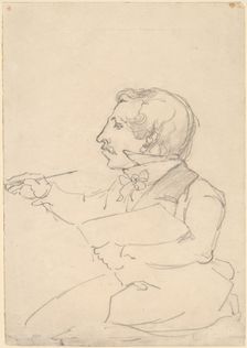 Eastman Johnson Sketching, c. 1849/1851. Creator: Emanuel Gottlieb Leutze