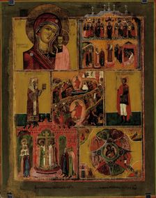 Easter and Church Year celebrations, Russian icon, 1700-1800. Creator: Unknown