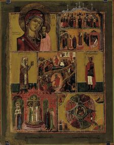 Easter and Church Year celebrations, Russian icon, 1700-1800. Creator: Unknown