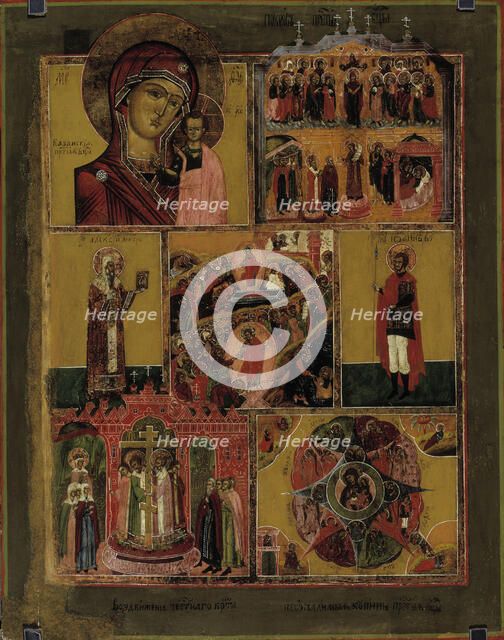 Easter and Church Year celebrations, Russian icon, 1700-1800. Creator: Unknown.