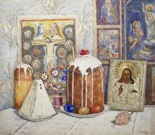 Easter celebration, 1908. Creator: Boris Vasilievich Smirnov