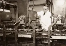 Easter egg moulding machine, Rowntree factory, York, Yorkshire, 1930