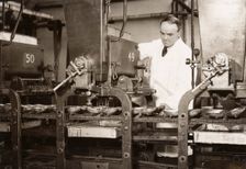 Easter egg moulding machine, Rowntree factory, York, Yorkshire, 1930