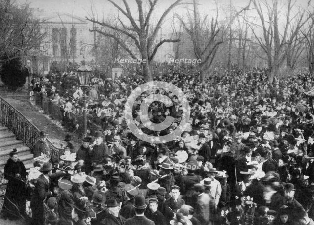 Easter egg rolling, The White House, Washington DC, USA, 1908. Artist: Unknown