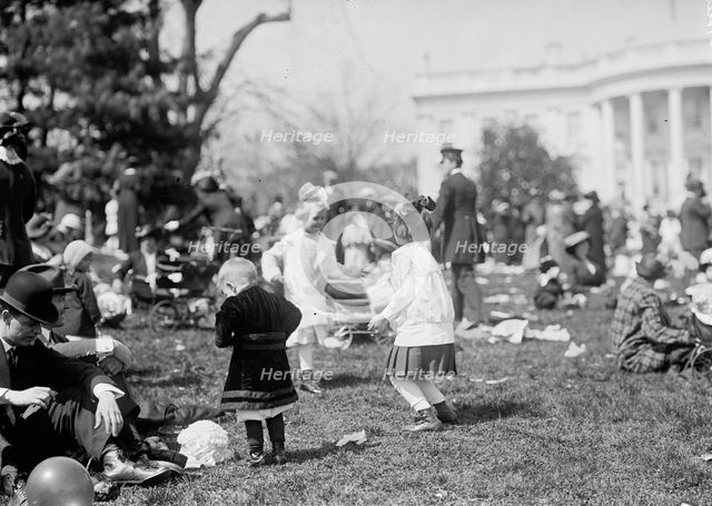 Easter Egg Rolling, White House, 1914. Creator: Harris & Ewing.