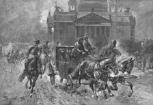 Easter in St. Petersburg--His Majesty the Czar drives to Church 1890. Creator: Unknown