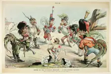Easter in the Old World Barnyard, from Puck, 1895. Creator: Joseph Keppler