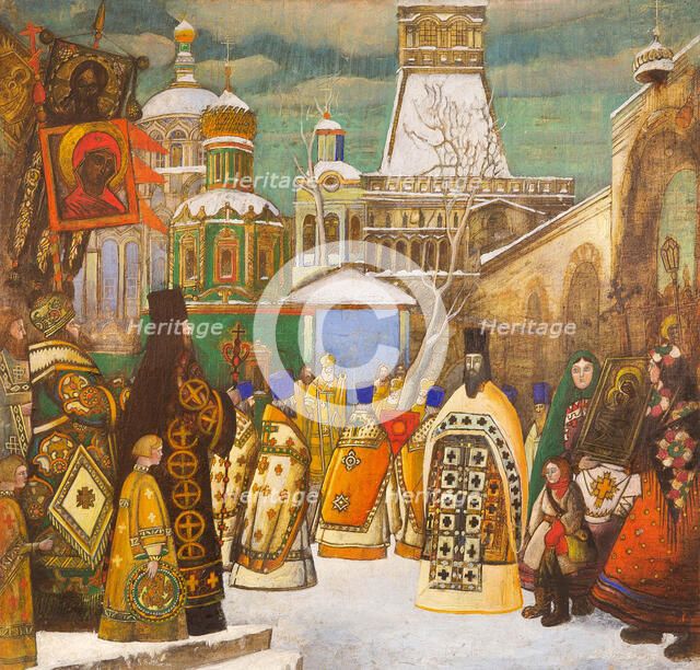 Easter procession. Creator: Brailovsky, Leonid Mikhaylovich (1867-1937).