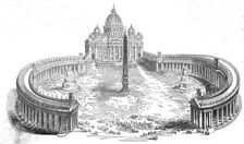 Easter Sunday - the Pope blessing the people from the portico of St Peter's, 1844. Creator: Unknown