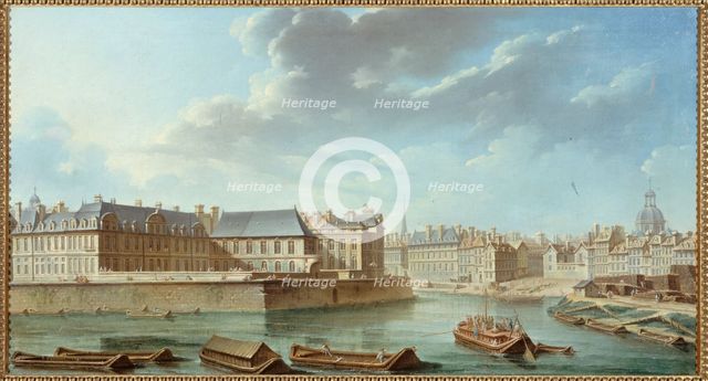 Eastern tip of Ile Saint-Louis, with Hotel de Bretonvilliers and Hotel Lambert, 1757. Creator: Nicolas Raguenet.