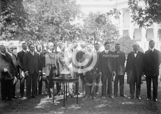 Eastern Yacht Club - President Wilson Presenting Club Cup To Owner of Yacht 'Ellen' Who Won..., 1913 Creator: Harris & Ewing.