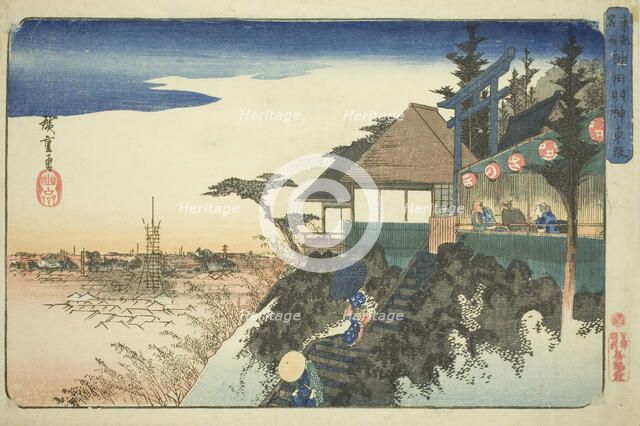 Eastern Ascent to the Kanda Myojin Shrine (Kanda Myojin higashizaka), from the series..., c.1832/38. Creator: Ando Hiroshige.