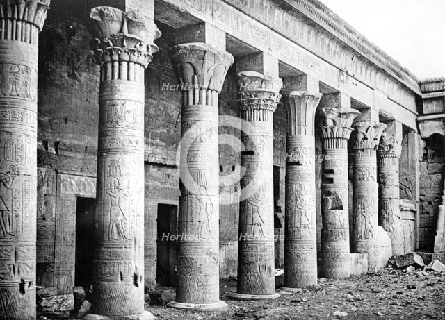 Eastern columns, Temple of Isis, Philae, Nubia, Egypt, 1887. Artist: Henri Bechard