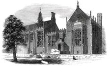 Eastern or garden front, Lincoln's Inn New Buildings, 1845. Creator: Unknown