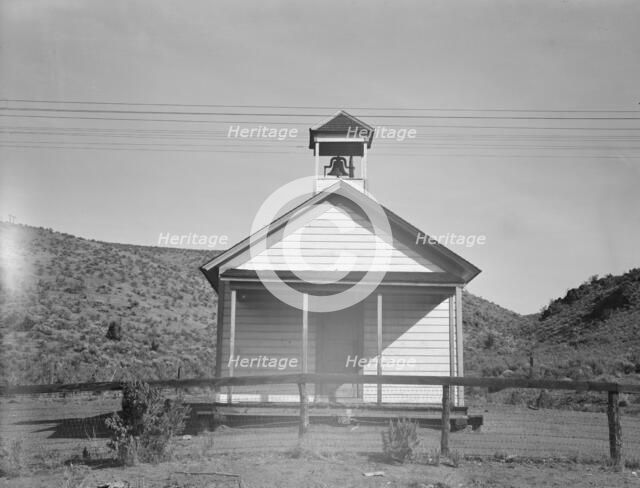 Eastern Oregon county school in sage bush clearing, Baker County, Oregon, 1939. Creator: Dorothea Lange.