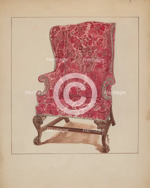 Easy Chair, 1935/1942. Creator: Florence Neal.