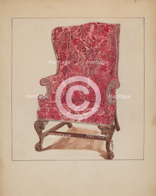 Easy Chair, 1935/1942. Creator: Florence Neal.