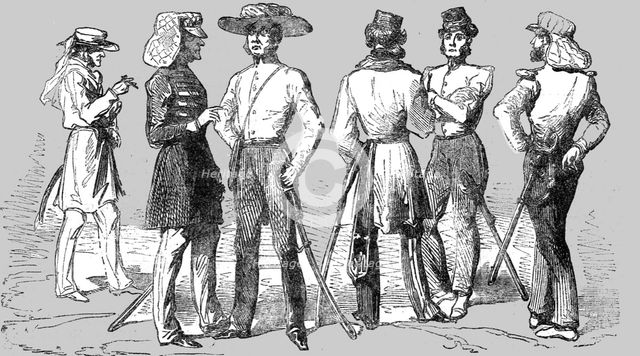 'Easy Costume of English Officers at Scutari', 1854. Creator: Unknown.
