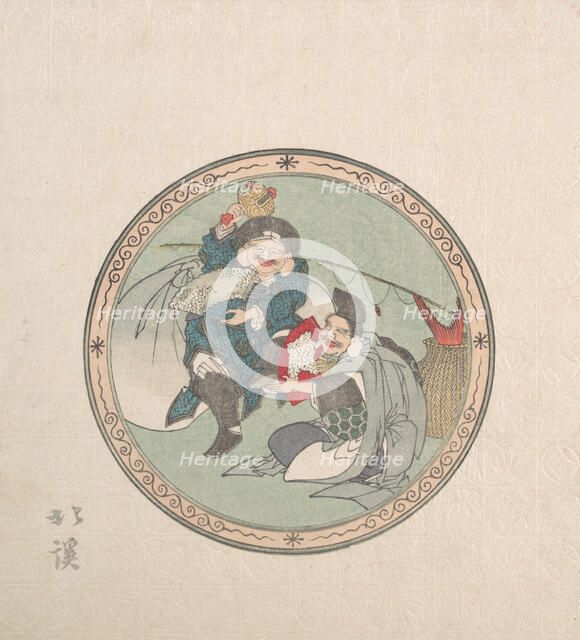Ebisu and Daikoku; Two of the Seven Gods of Good Fortune, 19th century. Creator: Totoya Hokkei.