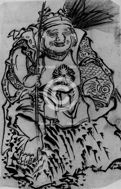 Ebisu (God of Luck, Protector of Merchants), 18th-19th century. Creator: School of Katsushika Hokusai.