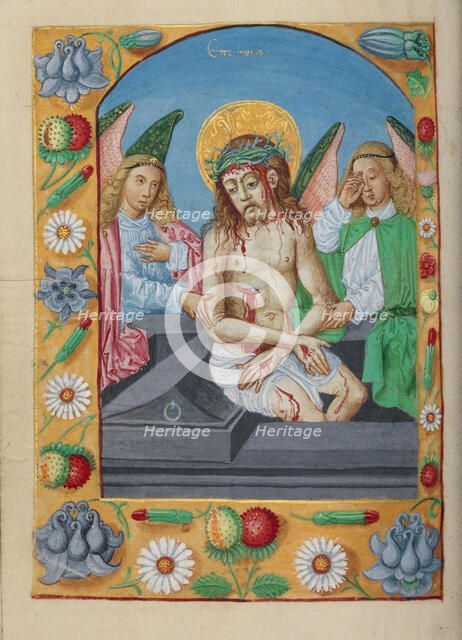 Ecce Homo; Christ with Angels; Book of Hours; early 16th century. Creator: Unknown.