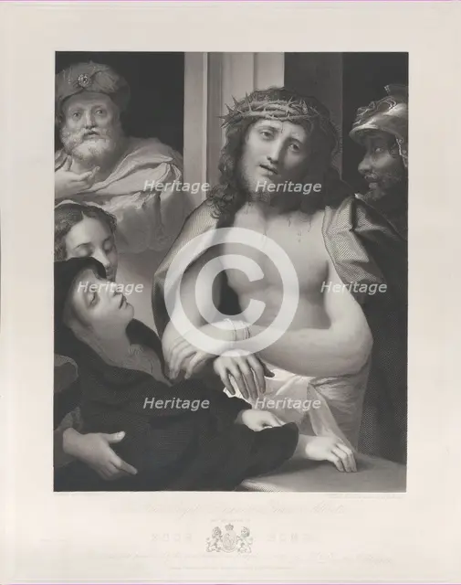Ecce Homo, with Pontius Pilate behind him at left, the Virgin fainting at lower left, and ..., 1850. Creator: George Thomas Doo.