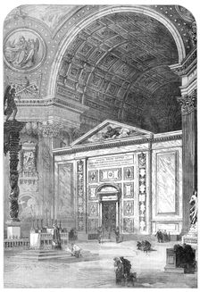 Ecclesiastical Council at Rome: South Transept of St. Peter's...For The Opening Ceremonies, 1870. Creator: Unknown