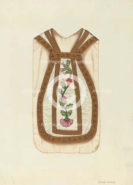 Ecclesiastical Vestment, c. 1937. Creator: Syrena Swanson.