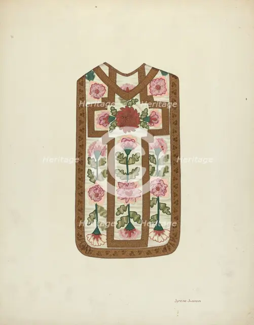 Ecclesiastical Vestment, c. 1939. Creator: Syrena Swanson.