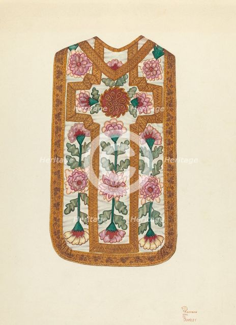 Ecclesiastical Vestment, c. 1939. Creators: Josephine C. Romano, Hal Blakeley.