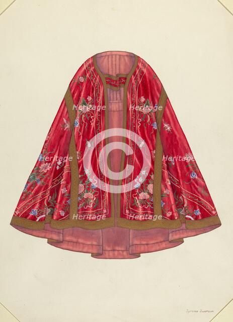 Ecclesiastical Vestment (front view), c. 1940. Creator: Syrena Swanson.