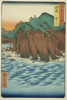 Echigo Province: Oyashirazu (Echigo, Oyashirazu), from the series "Famous Places in the..., 1853. Creator: Ando Hiroshige
