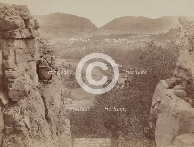 Echo Canyon Looking through Sioux Pass On FE and MV Ry, Hot Springs, SD, 1891. Creator: John C. H. Grabill.