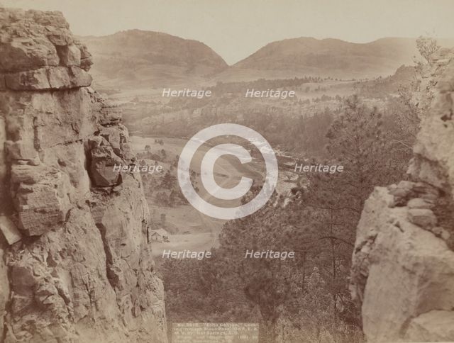 Echo Canyon Looking through Sioux Pass On FE and MV Ry, Hot Springs, SD, 1891. Creator: John C. H. Grabill.