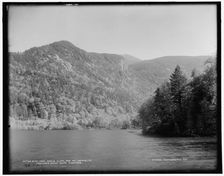 Echo Lake, Eagle Cliff, and Mt. Lafayette, Franconia Notch, White Mountains, between 1890 and 1901. Creator: Unknown