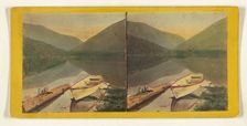 Echo Lake, from the Outlet, showing the Notch. White Mountain - Franconia Range., about 1862. Creator: E. & H.T. Anthony
