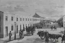 Economic houses for workers built by La Constructora Benéfica Pacífico..., Madrid, Spain, 1883. Creator: Juan Comba García