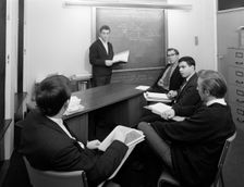 Economics tutorial, Sheffield University, Sheffield, South Yorkshire, 1967. Artist: Michael Walters
