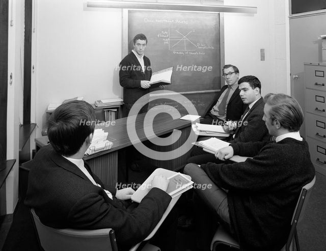 Economics tutorial, Sheffield University, Sheffield, South Yorkshire, 1967. Artist: Michael Walters
