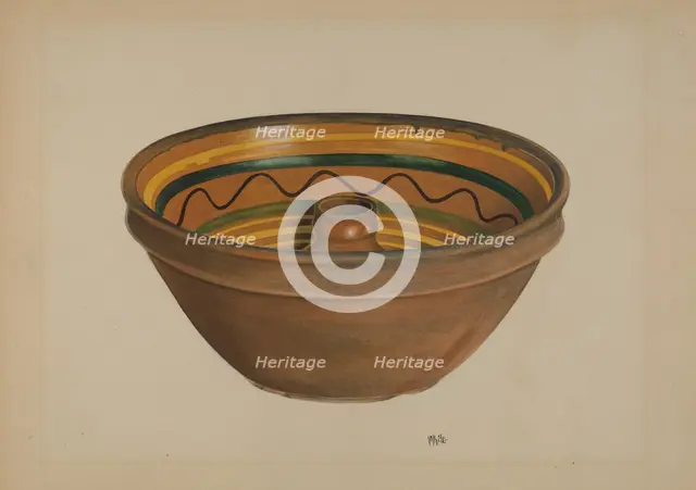 Economite Bowl or Cake Mold, c. 1937. Creator: Edward White.