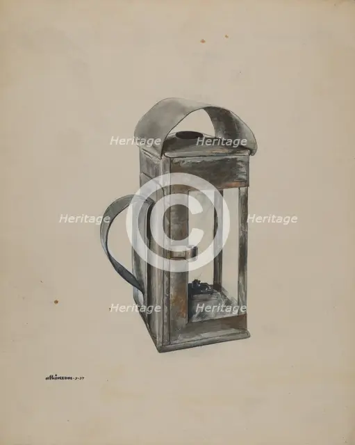 Economy Square Oil Lantern, 1937. Creator: Ralph Atkinson.