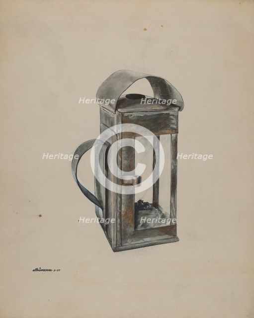 Economy Square Oil Lantern, 1937. Creator: Ralph Atkinson.