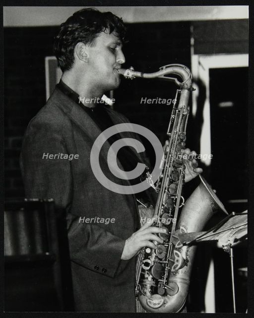 Ed Jones playing tenor saxophone at The Fairway, Welwyn Garden City, Hertfordshire, 1992. Artist: Denis Williams
