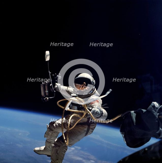 Ed White performs first U.S. spacewalk, 1965. Creator: James A McDivitt.