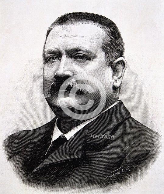 Eduardo Cobian and Reffignac (1857-1918) Spanish politician, minister of Alfonso XIII, engraving …
